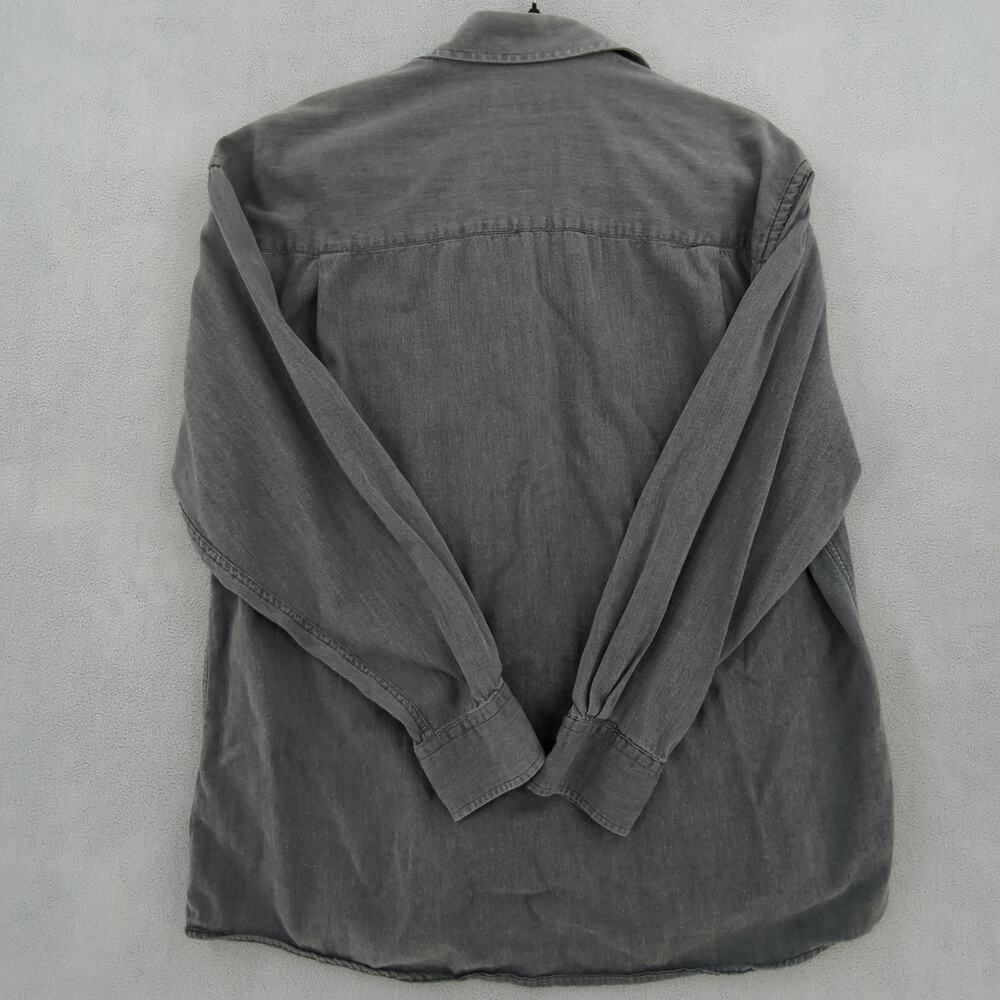 Oleg Cassini Shirt Mens Large Gray Charcoal Casual Retro Button Down Classic - Picture 2 of 9